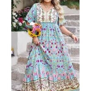 Rusty Dustty Maci dress multicolored women's size 4XL brand new plus size boho